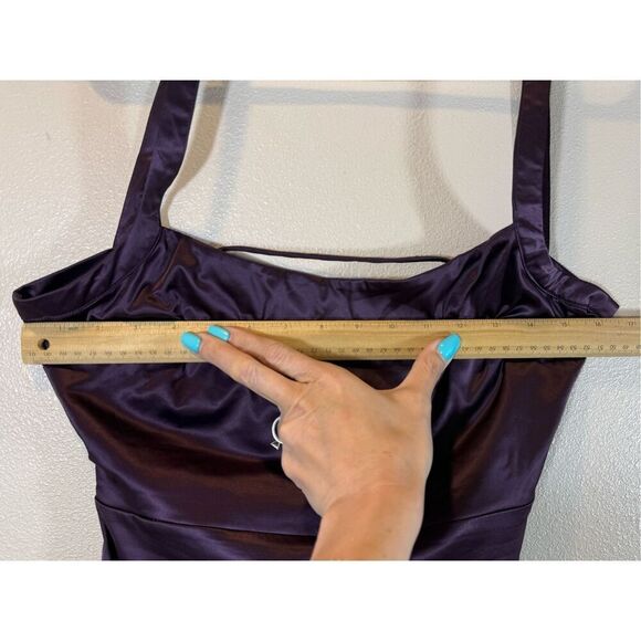 Intimately Free People Mystic Purple Slinky Back Cutout Satin Slip Mini Dress S - Picture 10 of 11